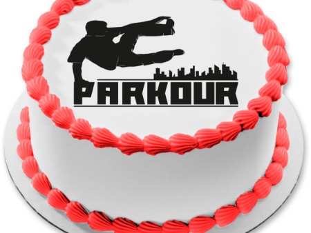 Parkour Motion Action City Silhouette Edible Cake Topper Image ABPID55844 Online now