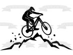 Dirt Bike Mountain Terrain Action Silhouette Edible Cake Topper Image ABPID55822 Fashion