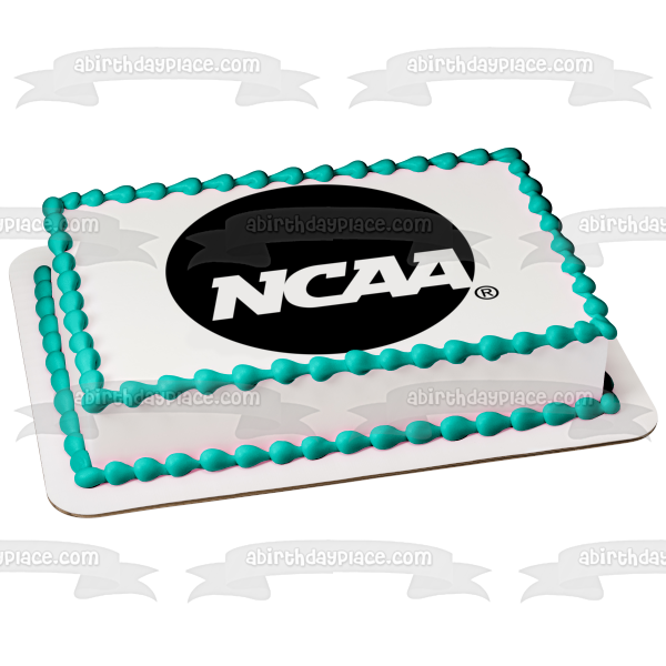 NCAA White on Black Logo Edible Cake Topper Image ABPID55827 For Cheap