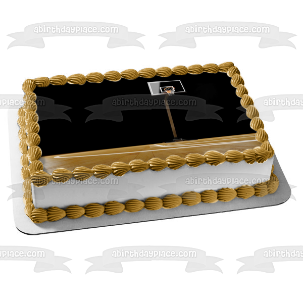 Indoor Basketball Court and Hoop Edible Cake Topper Image ABPID55839 Online