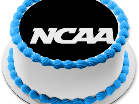 NCAA White on Black Logo Edible Cake Topper Image ABPID55827 For Cheap