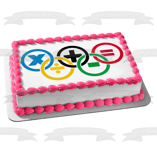 Math Olympics Logo Edible Cake Topper Image ABPID55841 on Sale