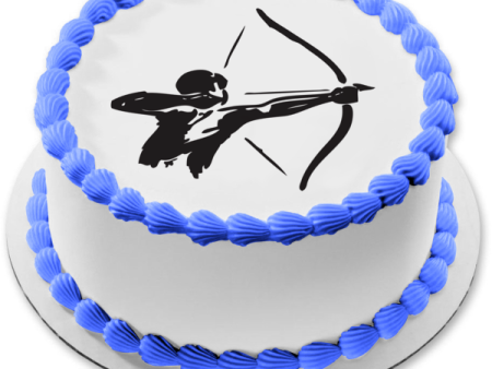 Archery Bow and Arrow Sport Hunting Silhouette Edible Cake Topper Image ABPID55595 Online Hot Sale