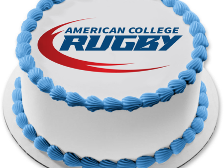 American College Rugby Logo Edible Cake Topper Image ABPID55597 Hot on Sale