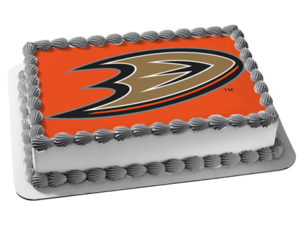 Anaheim Ducks National Hockey League Logo Edible Cake Topper Image ABPID55599 Online Sale