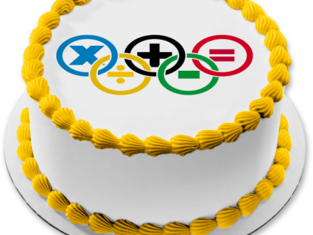 Math Olympics Logo Edible Cake Topper Image ABPID55841 on Sale